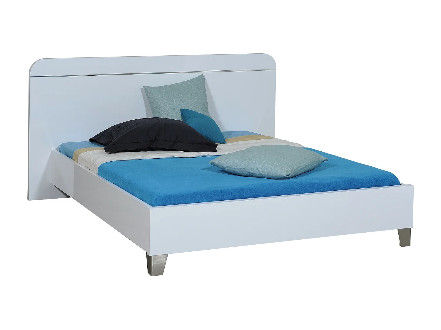 Lit adulte moderne bois laqué blanc Best 180