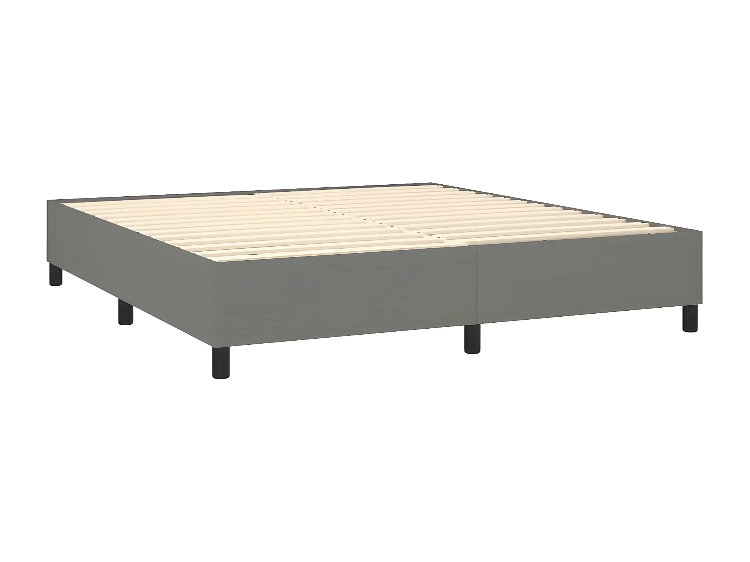 Lit à sommier tapissier et matelas et LED Gris foncé 180x200 Tissu 3