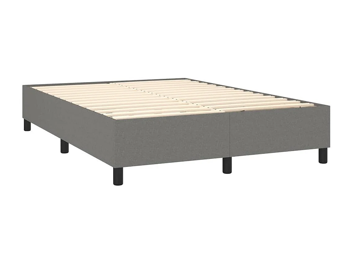 Lit à sommier tapissier avec matelas Gris foncé 140x190 Tissu 6