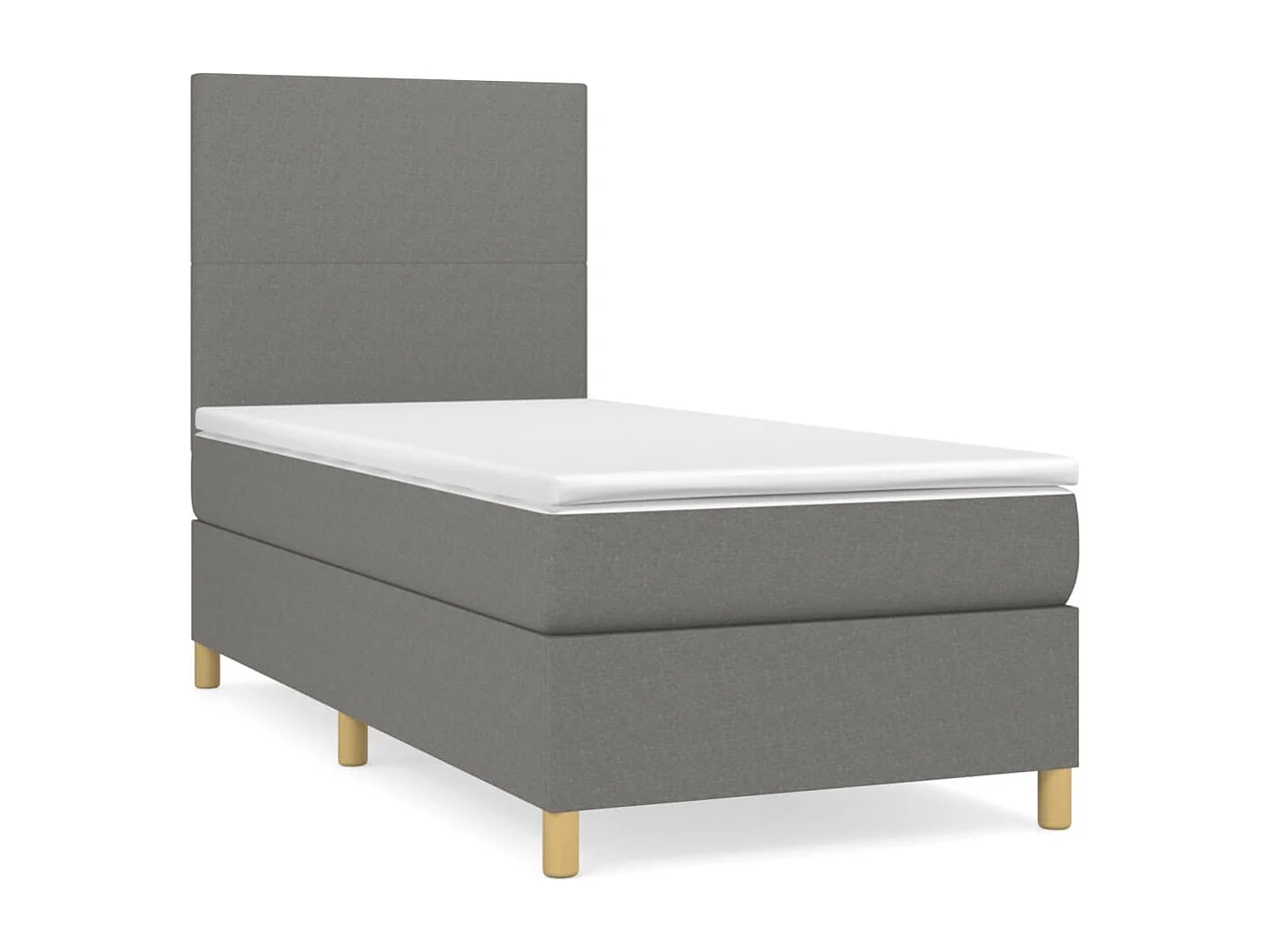 Lit à sommier tapissier avec matelas Gris foncé 80x200 Tissu 7