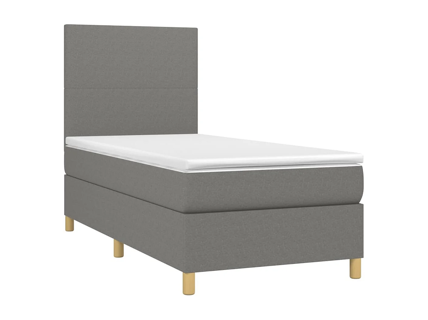 Lit à sommier tapissier avec matelas Gris foncé 80x200 Tissu 7