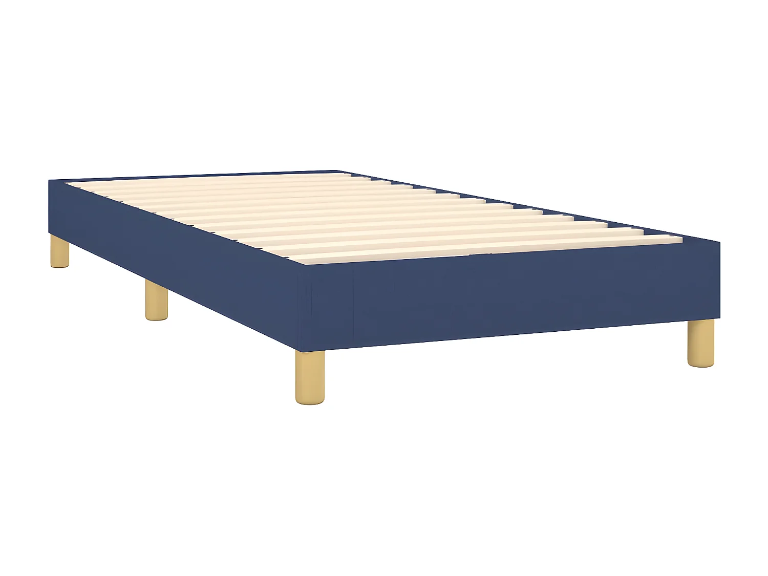 Lit à sommier tapissier avec matelas Bleu 100x200 Tissu 3