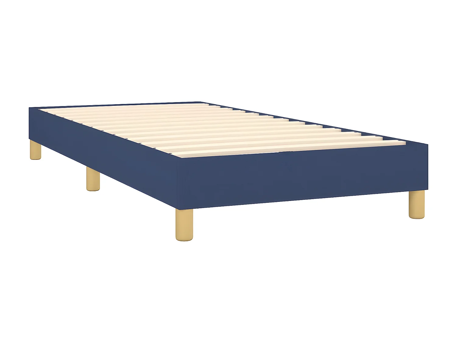 Lit à sommier tapissier avec matelas et LED Bleu 100x200 Tissu 3