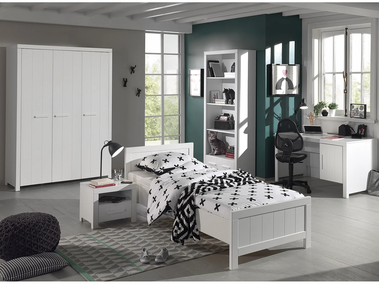 Lit Enfant "Erik" 90x200cm Blanc