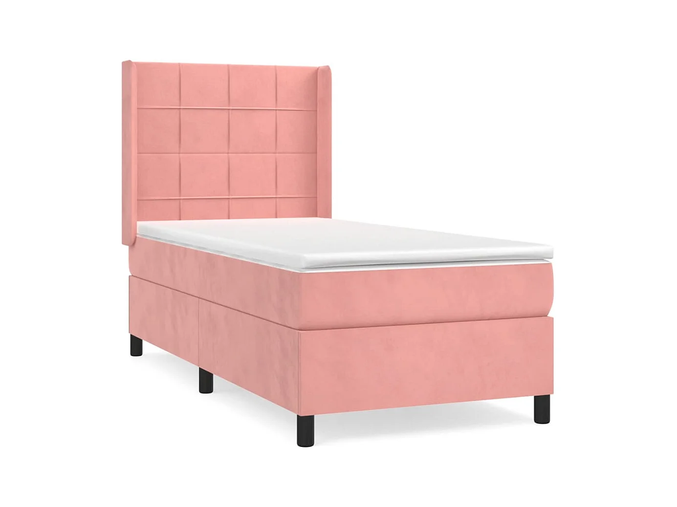 Lit à sommier tapissier avec matelas Rose 100x200 Velours 2