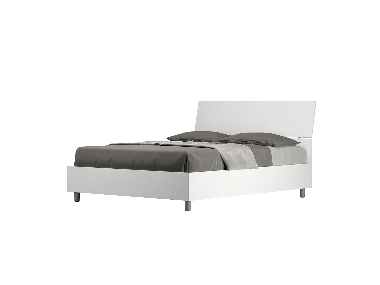 Bed 140x200 met lattenbodem eiken wit Demas
