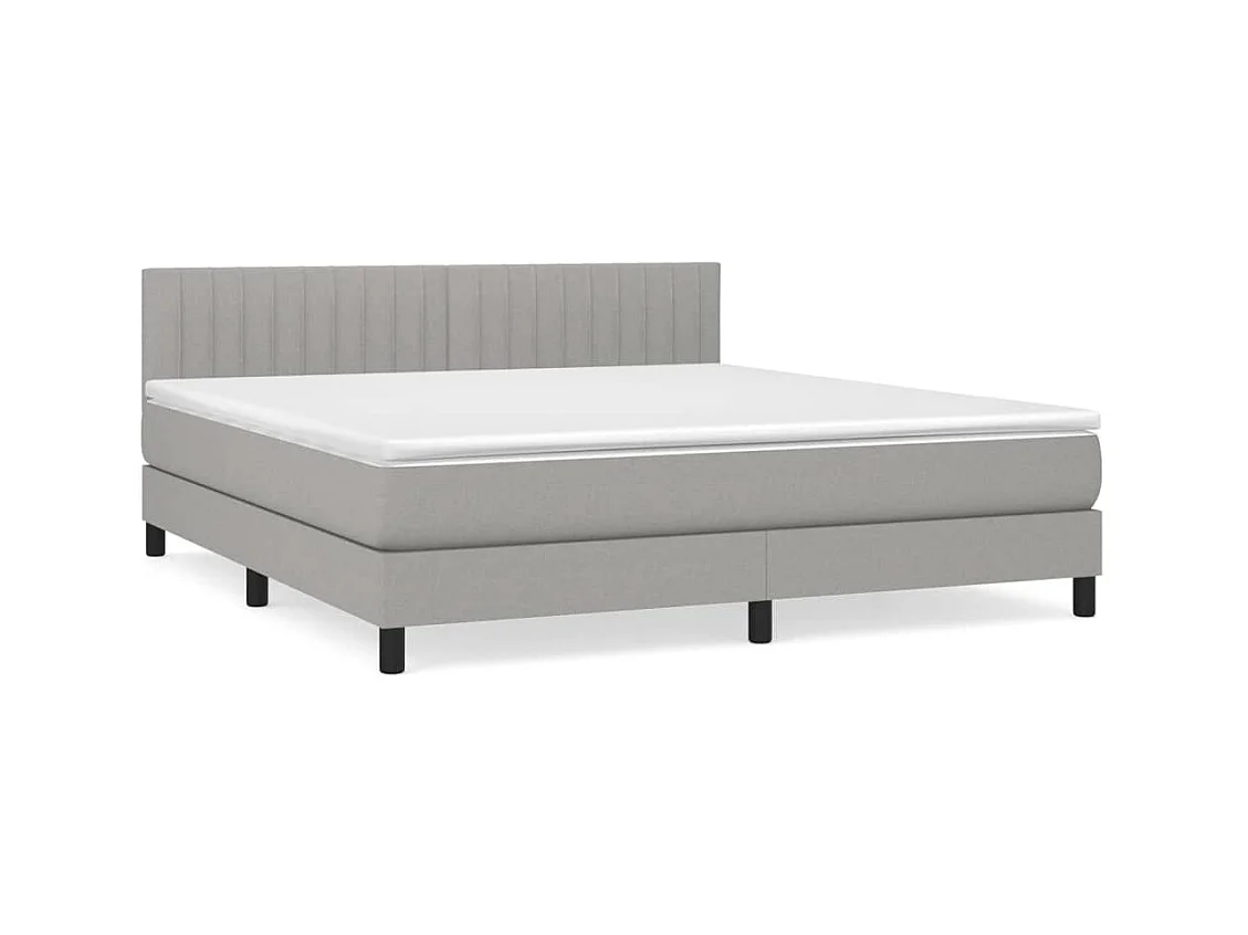 Lit à sommier tapissier avec matelas Gris clair 160x200 Tissu