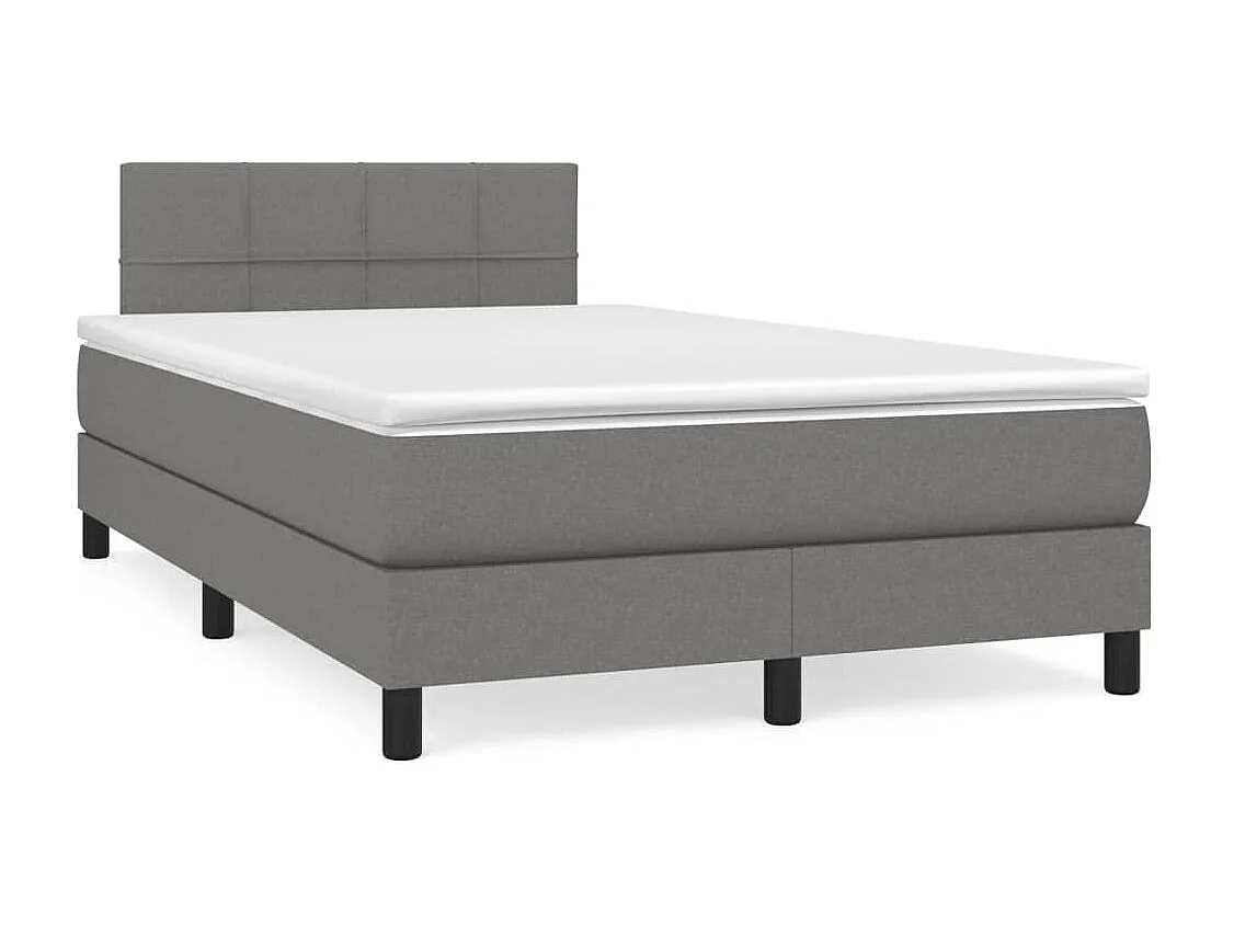 Lit à sommier tapissier avec matelas Gris foncé 120x200 Tissu 3