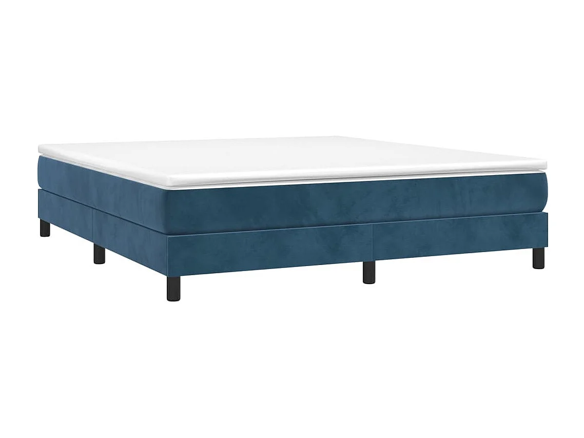 Lit à sommier tapissier et matelas Bleu foncé 160x200 Velours