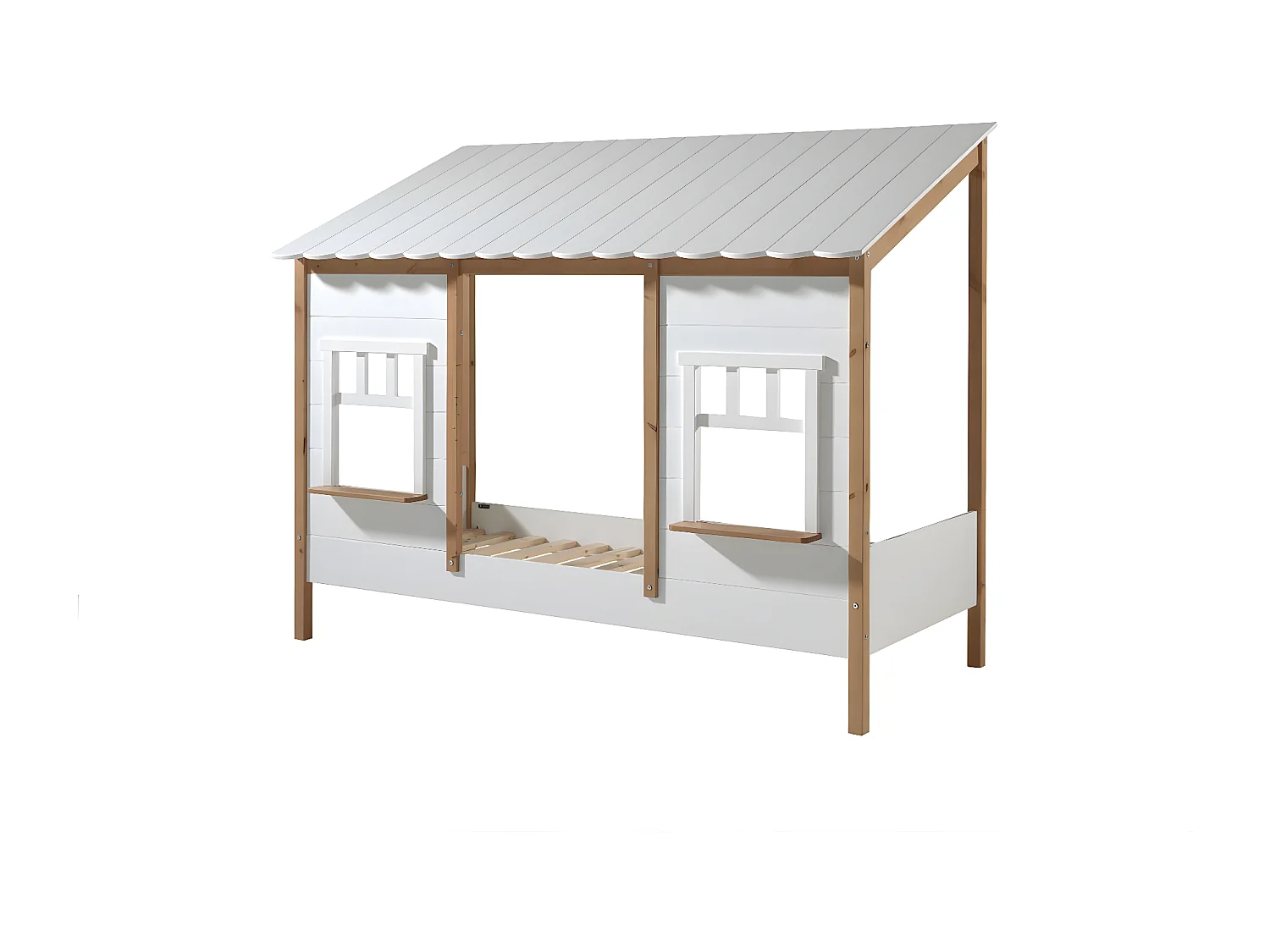 Pack - Lit Cabane Enfant & Tiroir "Housebed IV" 90x200cm Blanc