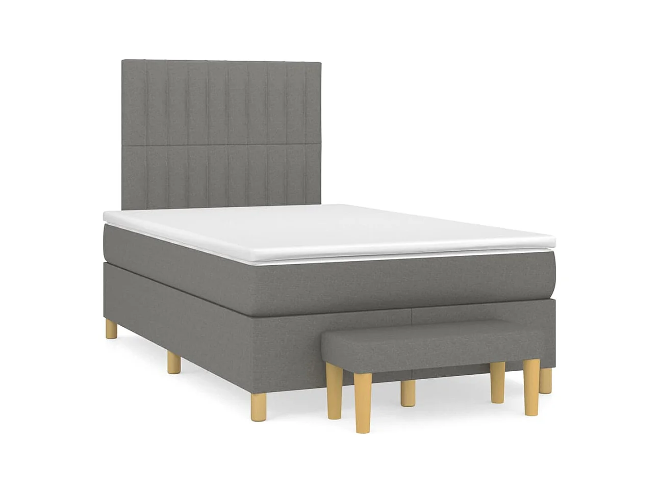 Lit à sommier tapissier avec matelas Gris foncé 120x200 Tissu