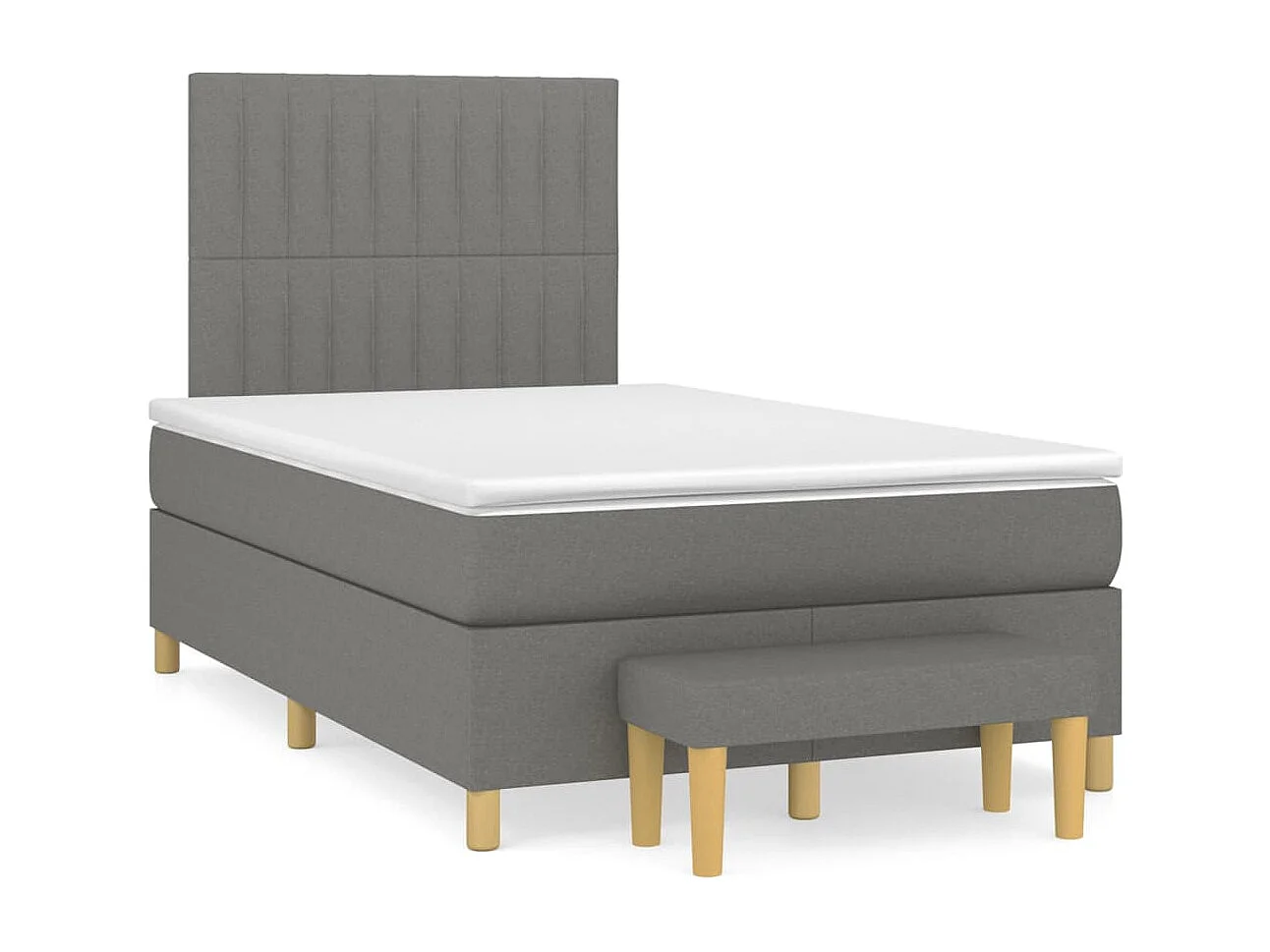 Lit à sommier tapissier avec matelas Gris foncé 120x200 Tissu