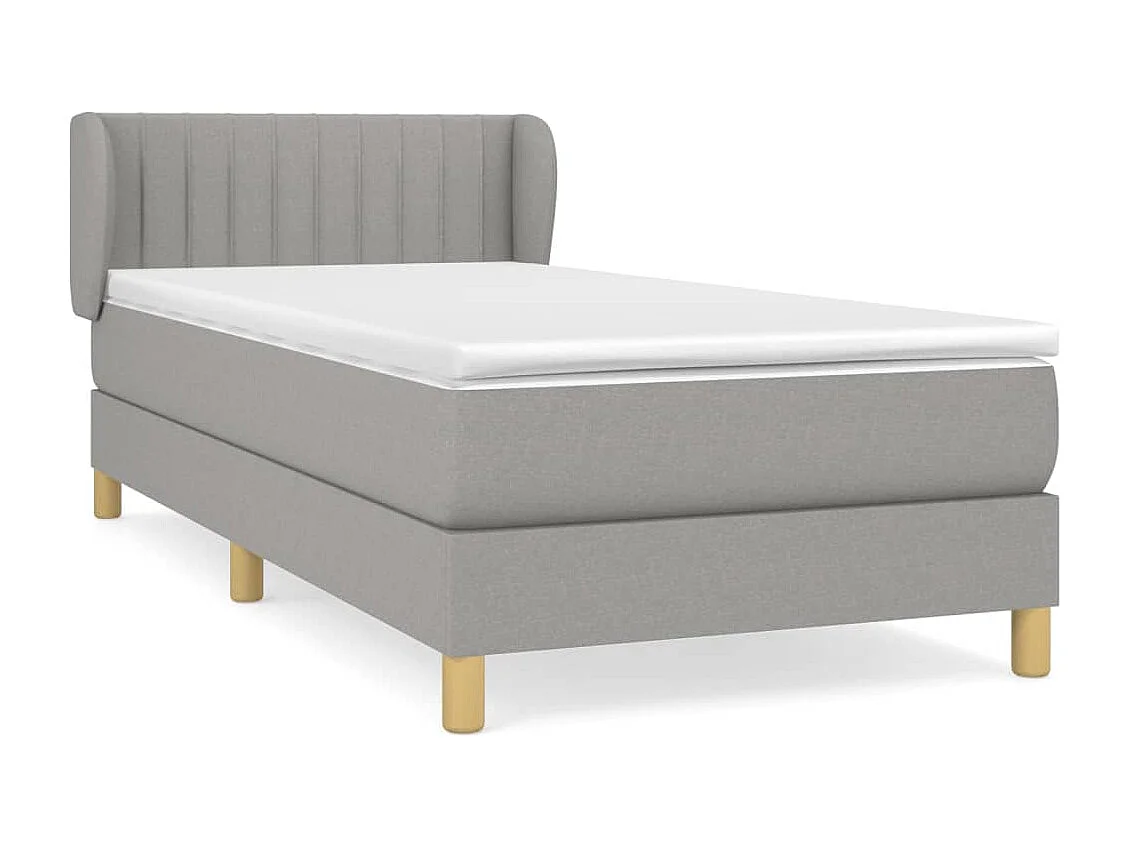 Lit à sommier tapissier avec matelas Gris clair 80x200 Tissu 7