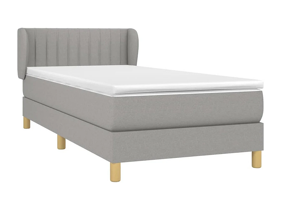 Lit à sommier tapissier avec matelas Gris clair 80x200 Tissu 7