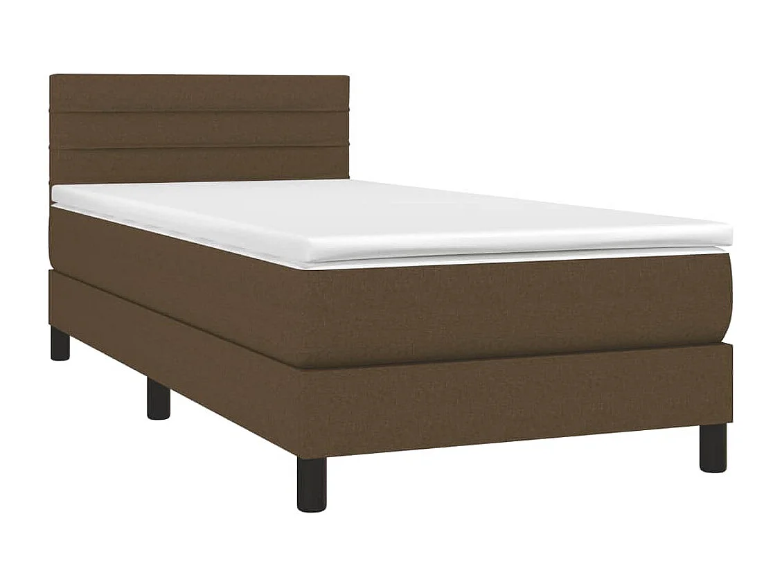 Lit à sommier tapissier avec matelas Marron foncé 100x200