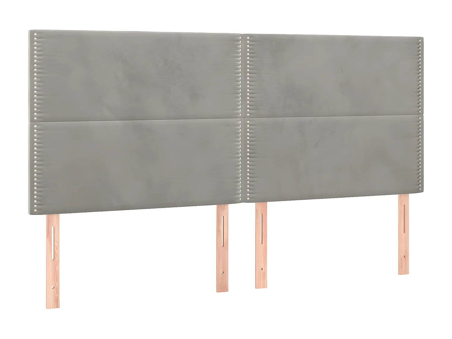 Lit à sommier tapissier et matelas Gris clair 200x200 Velours