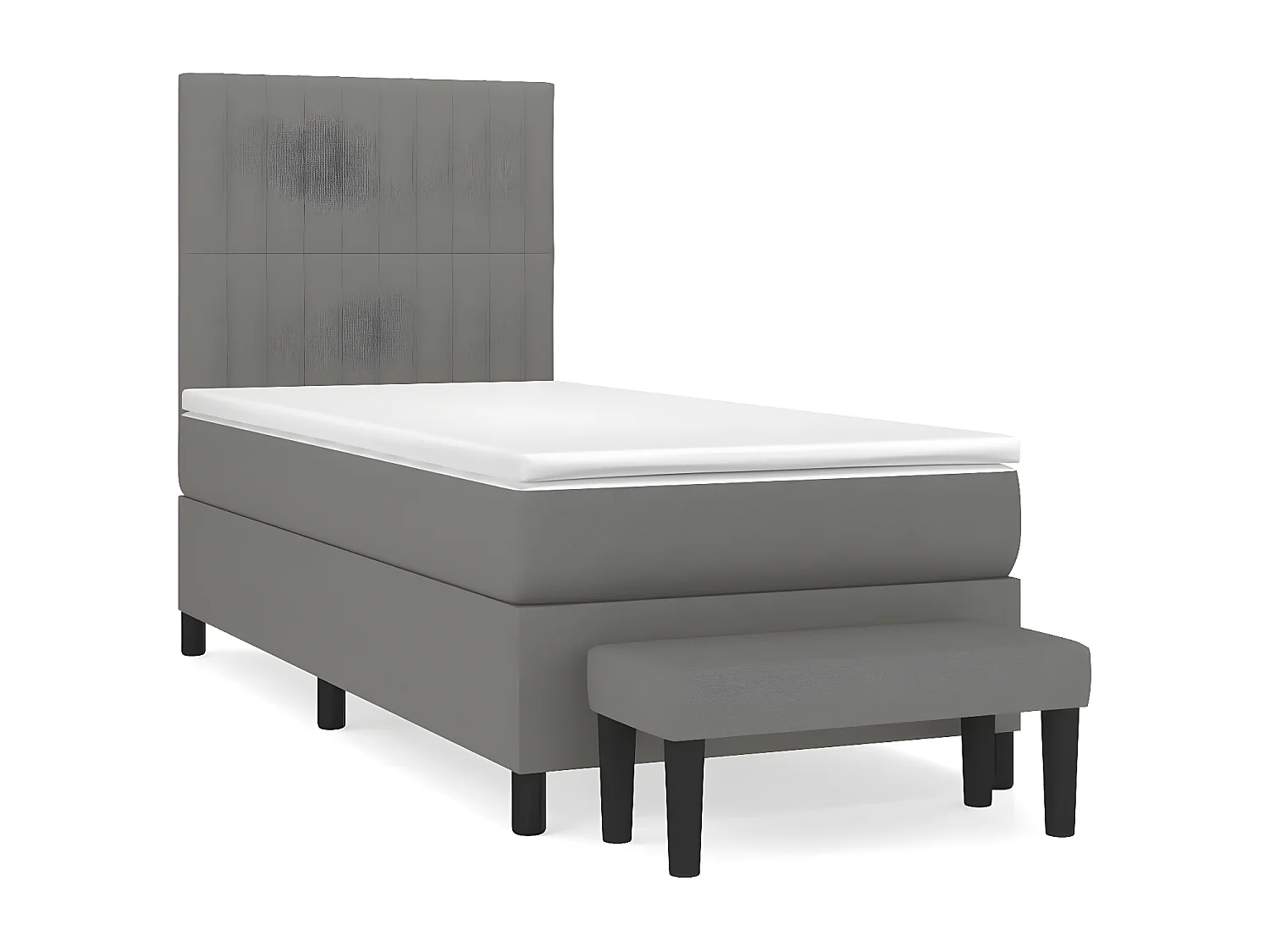 Lit à sommier tapissier avec matelas Gris foncé 80x200 Tissu 8