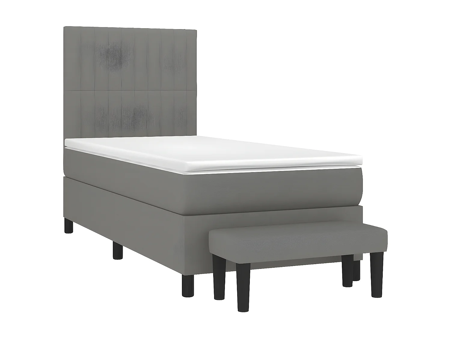 Lit à sommier tapissier avec matelas Gris foncé 80x200 Tissu 8