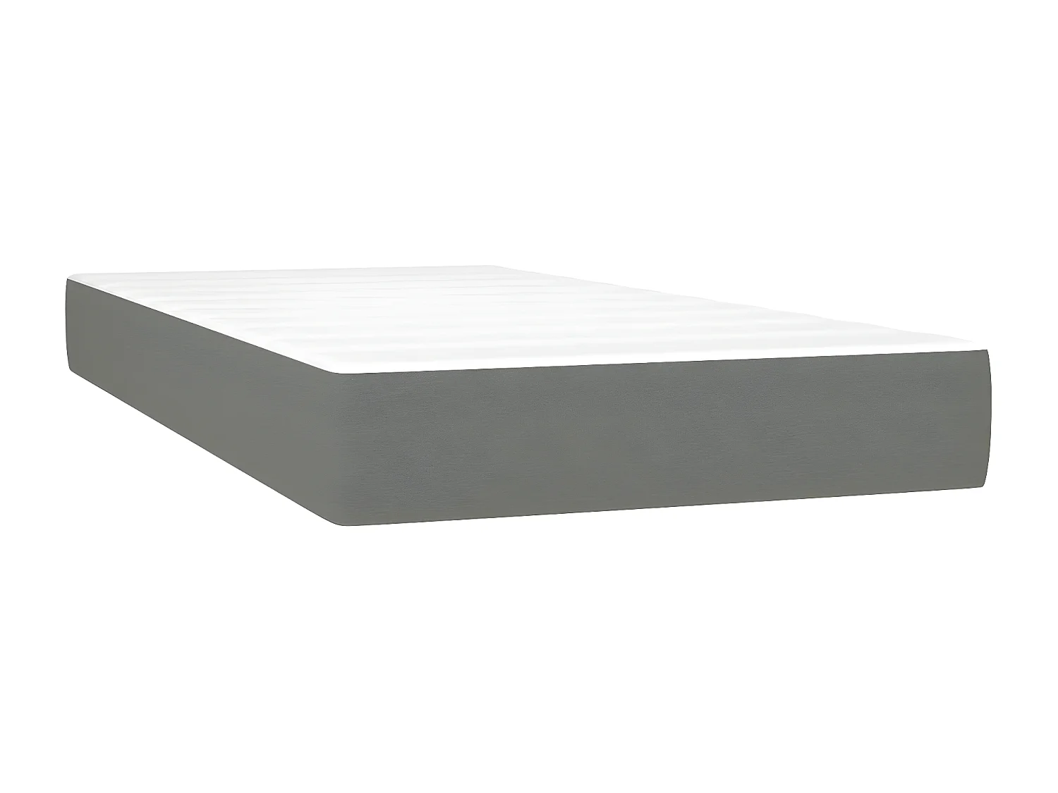 Lit à sommier tapissier avec matelas Gris foncé 80x200 Tissu 8