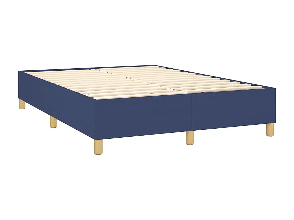 Lit à sommier tapissier avec matelas et LED Bleu 140x200 Tissu