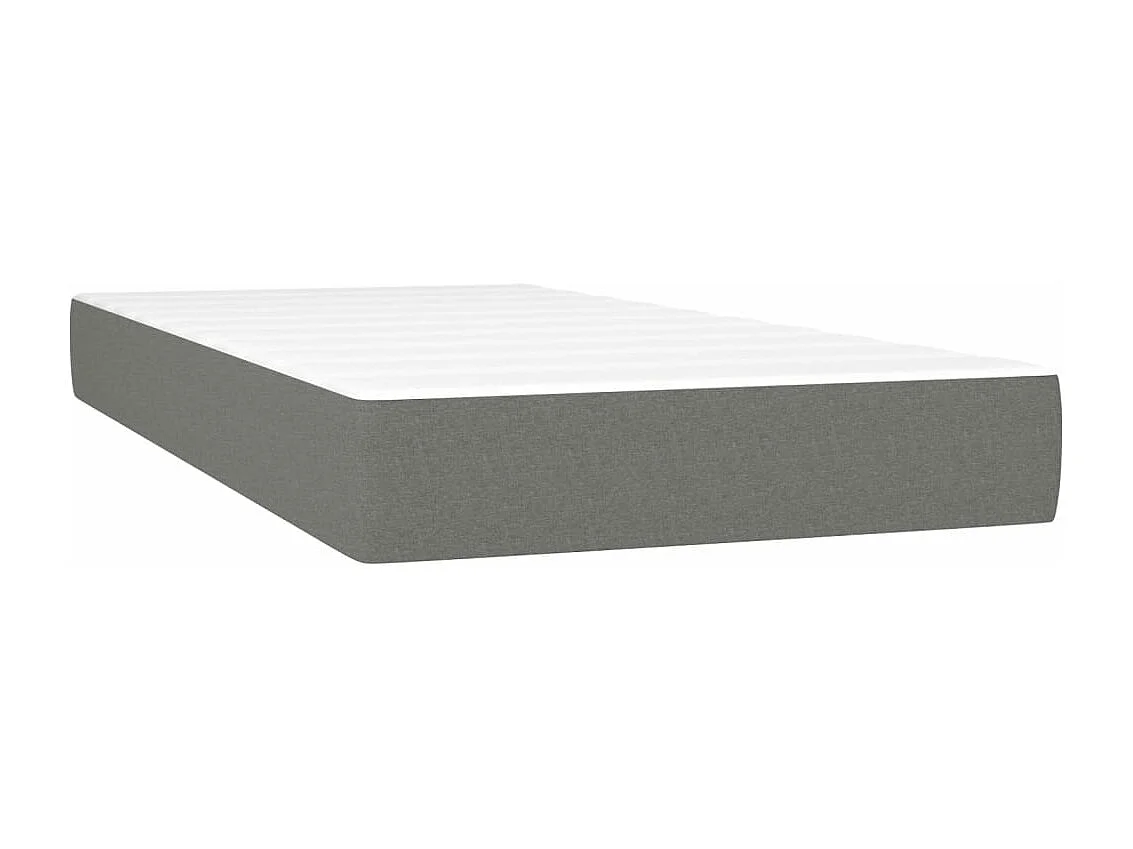 Lit à sommier tapissier avec matelas Gris foncé 80x200 Tissu 4