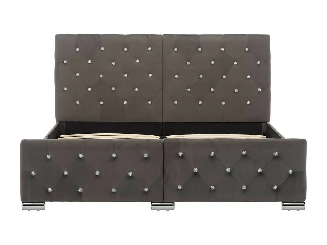 Lit Gris Tissu 140x200 4