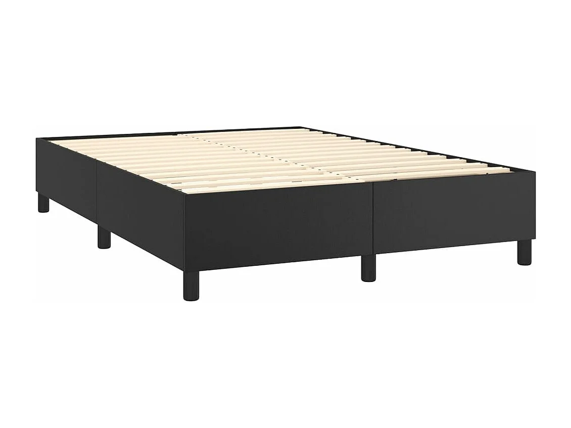 Lit à sommier tapissier avec matelas et LED Noir 140x200 Similicuir