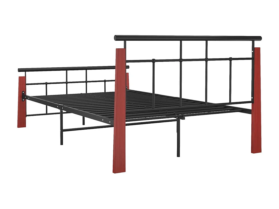 Lit Métal et bois de chêne massif 120x200 2