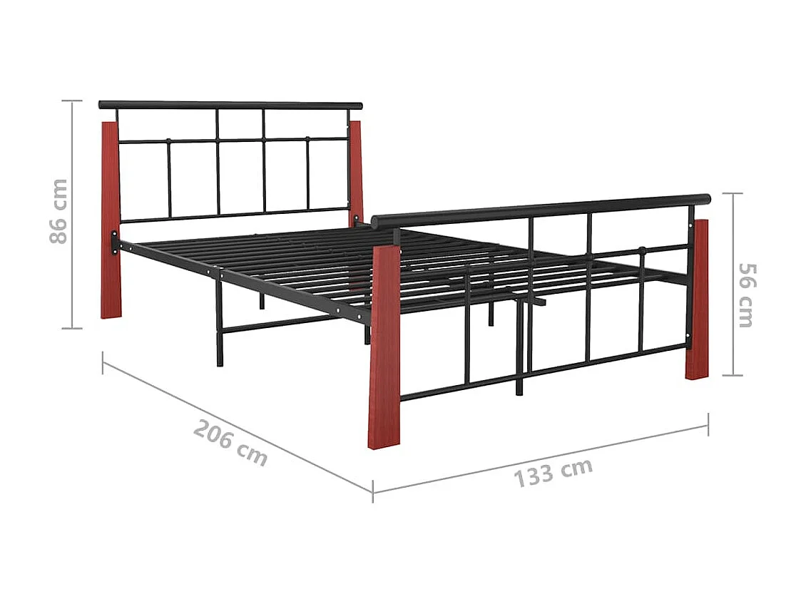 Lit Métal et bois de chêne massif 120x200 2