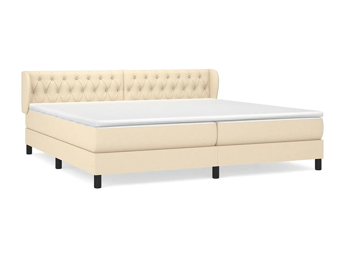 Lit à sommier tapissier avec matelas Crème 200x200 Tissu 12