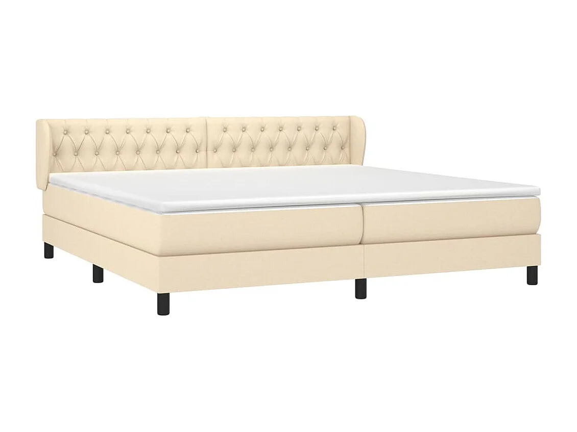 Lit à sommier tapissier avec matelas Crème 200x200 Tissu 12