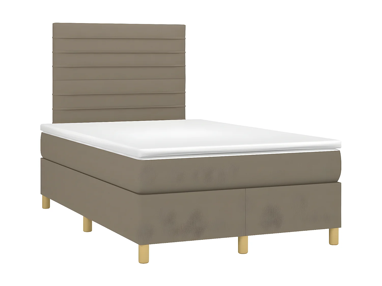 Lit à sommier tapissier avec matelas Taupe 120x200 Tissu 4