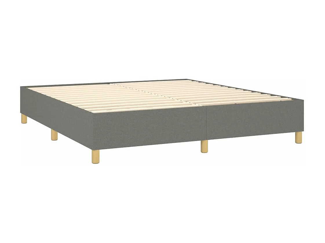 Lit à sommier tapissier avec matelas Gris foncé 200x200 Tissu 8