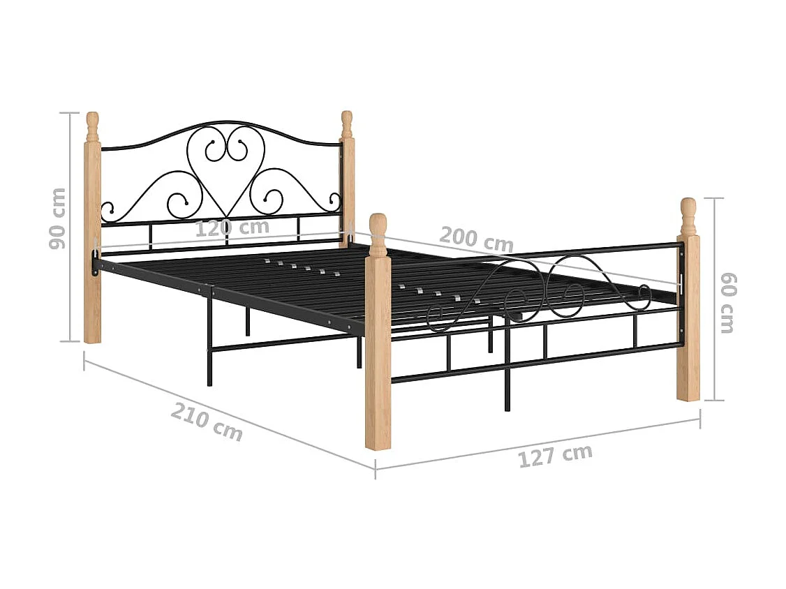 Lit Noir Métal 120x200 7