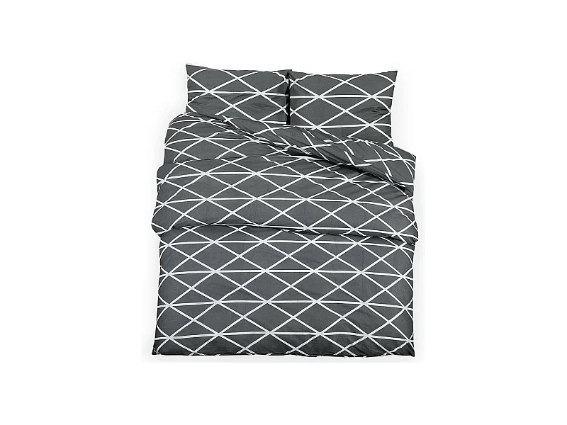 Ensemble de housse de couette Gris 260x240 Coton