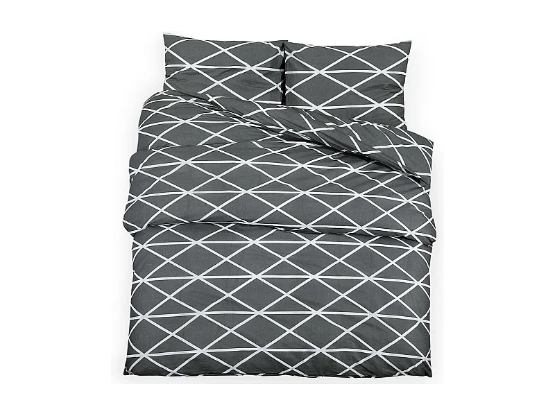 Ensemble de housse de couette Gris 260x240 Coton