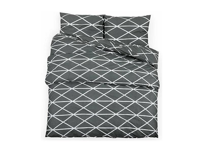Ensemble de housse de couette Gris 140x200 Coton