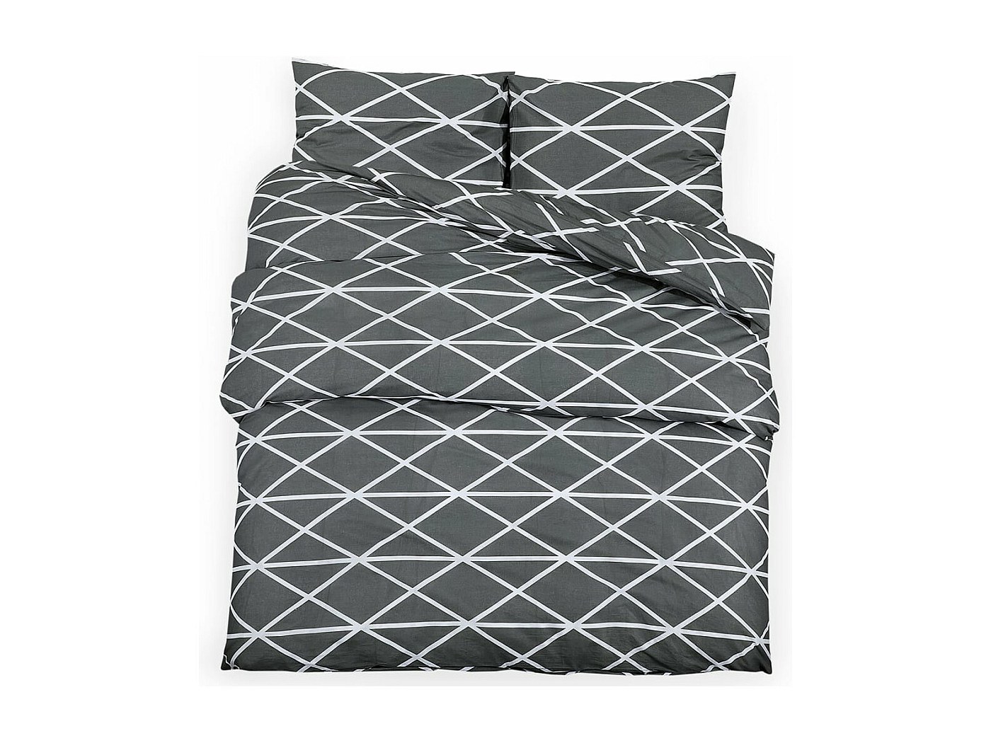 Ensemble de housse de couette Gris 140x200 Coton