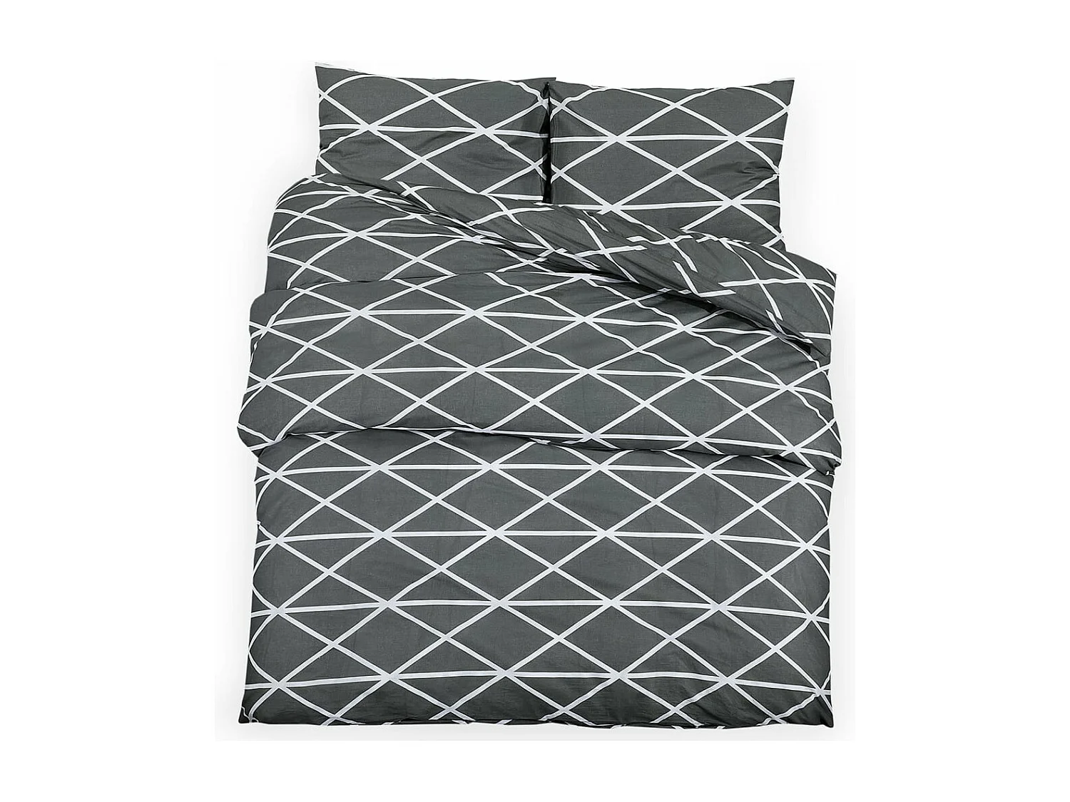 Ensemble de housse de couette Gris 140x200 Coton