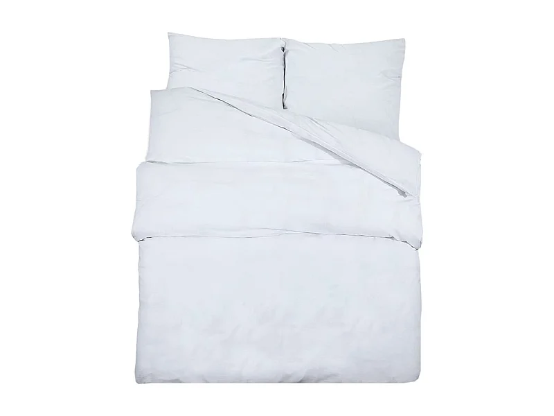 Ensemble de housse de couette Blanc 155x220 Microfibre
