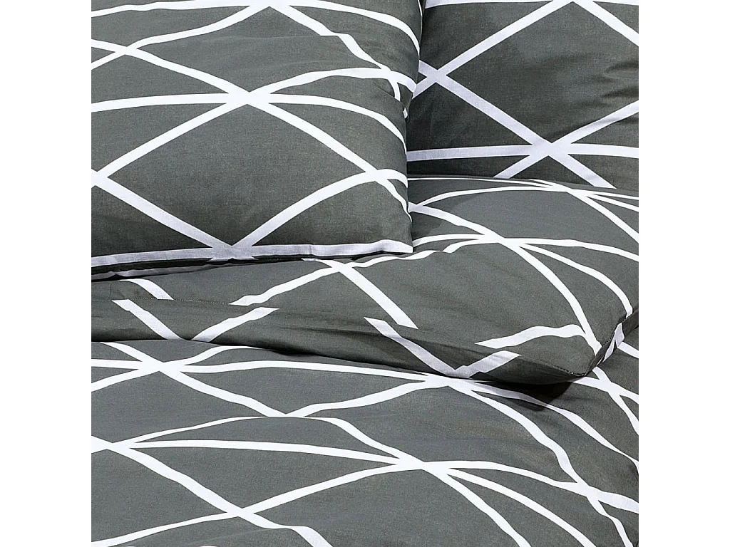 Ensemble de housse de couette Gris 200x220 Coton