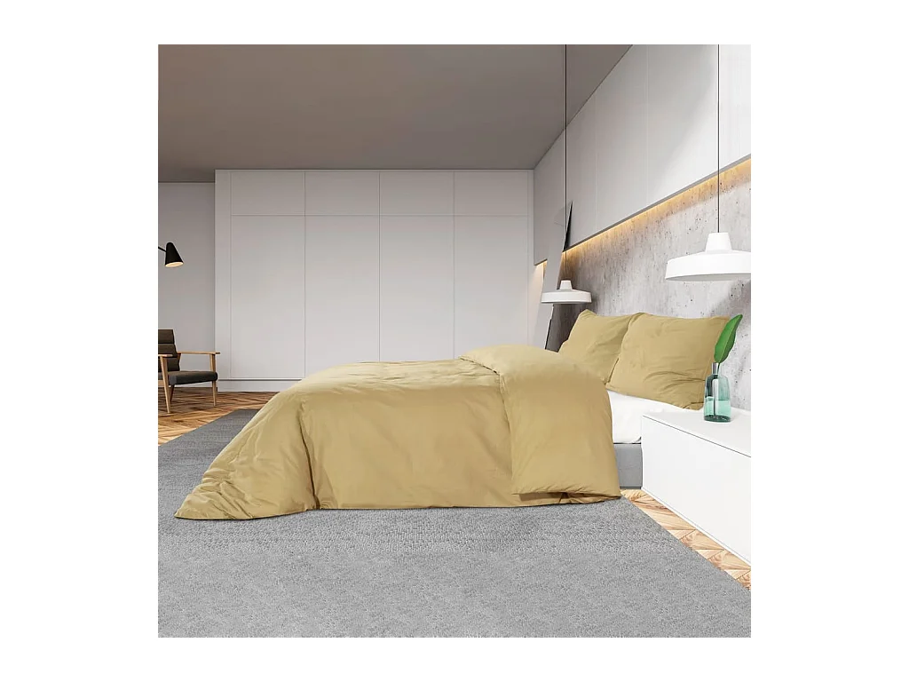Ensemble de housse de couette Taupe 140x200 Coton
