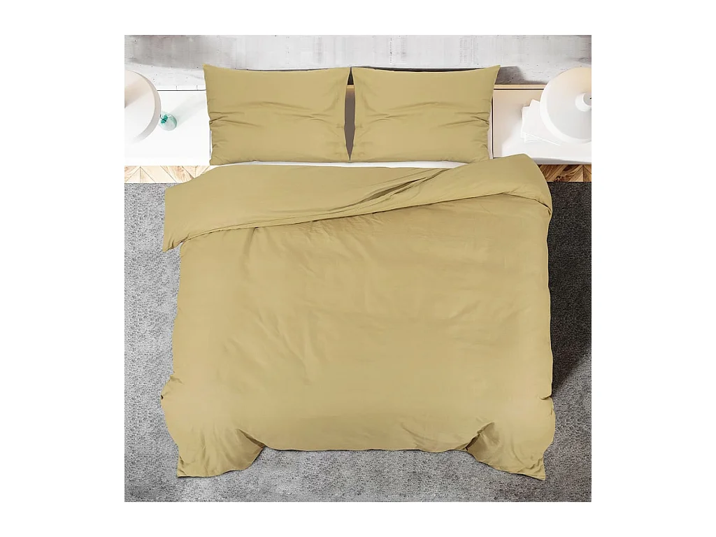 Ensemble de housse de couette Taupe 140x200 Coton