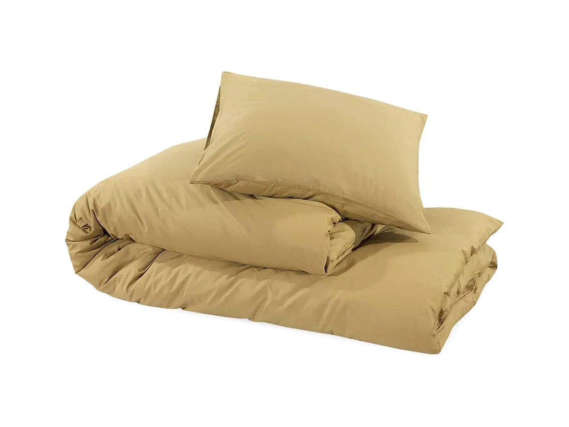 Ensemble de housse de couette Taupe 140x200 Coton