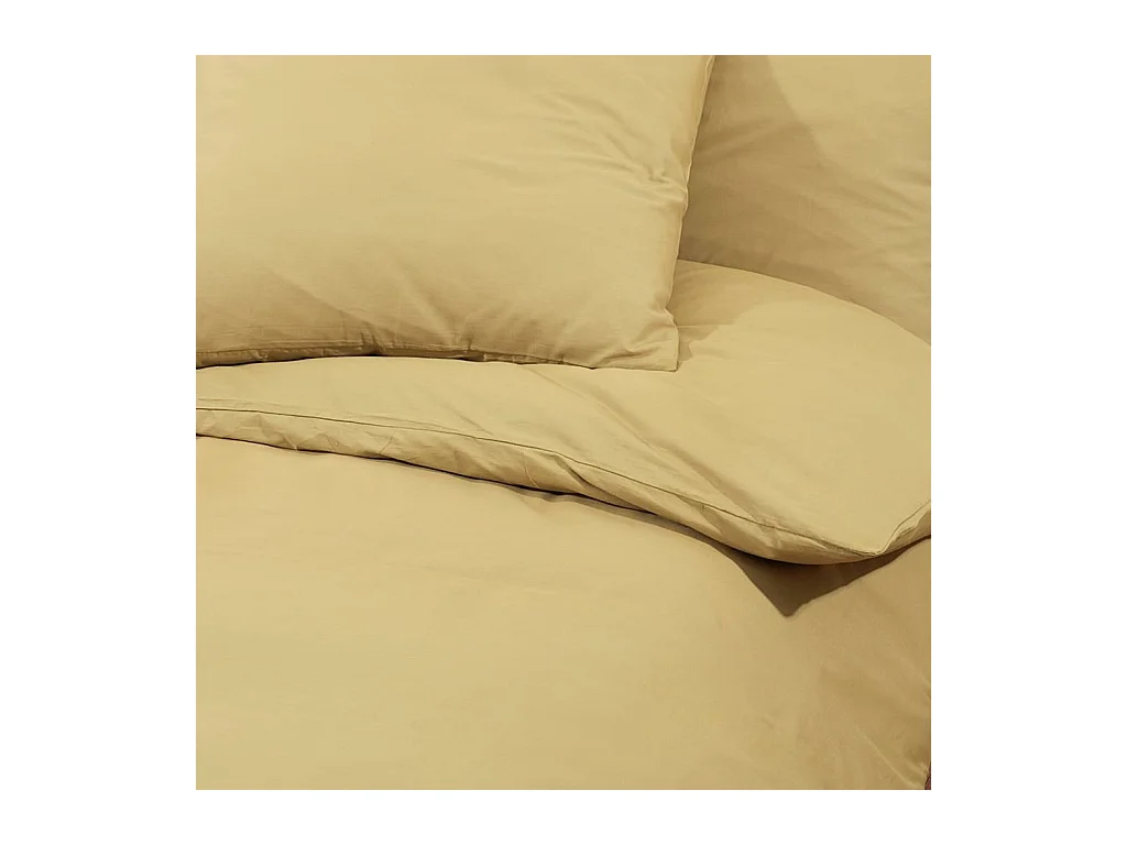 Ensemble de housse de couette Taupe 140x200 Coton