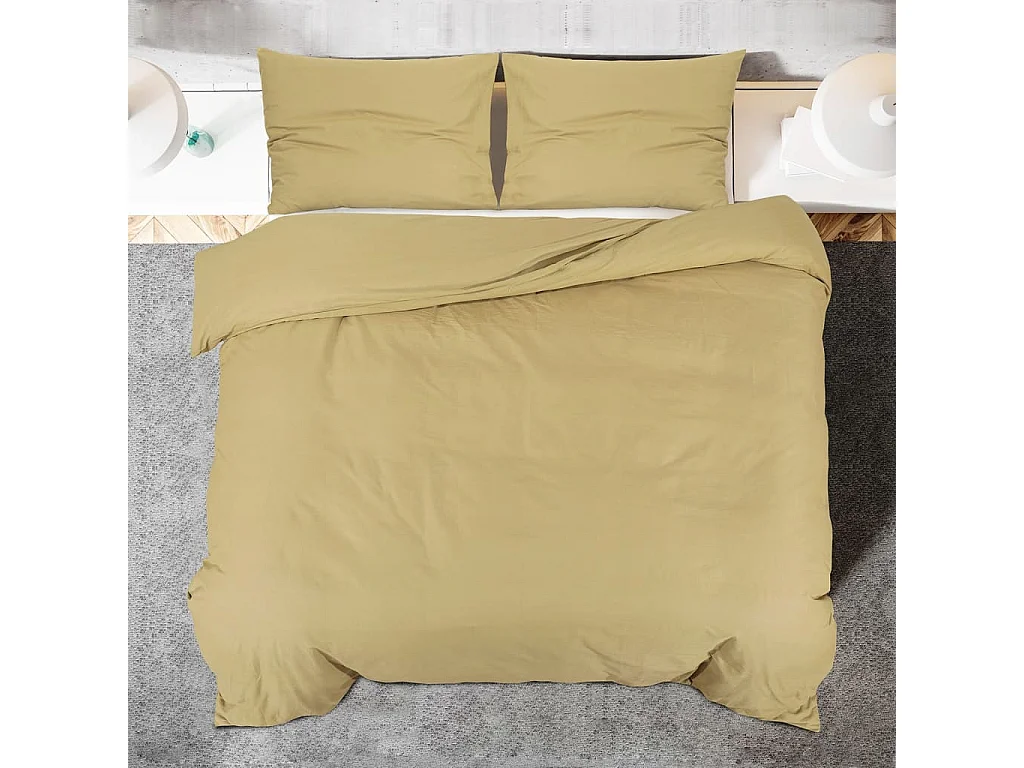 Ensemble de housse de couette Taupe 140x200 Coton