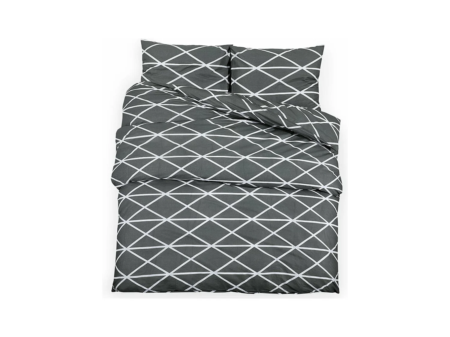 Ensemble de housse de couette Gris 200x200 Coton