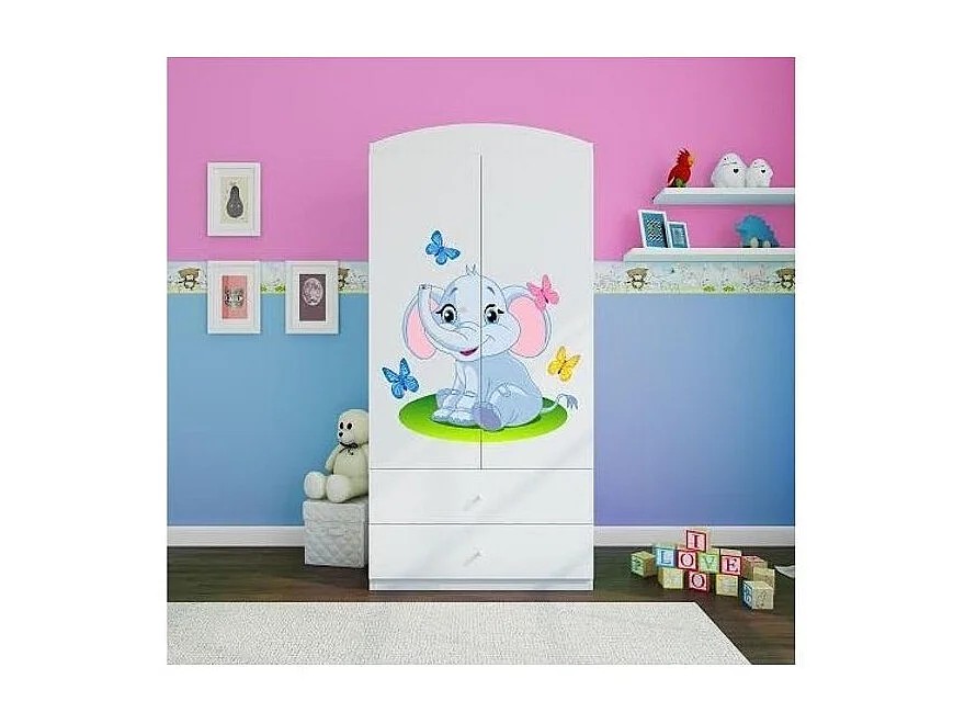 Armoire 2 portes enfant petit éléphant Drimy