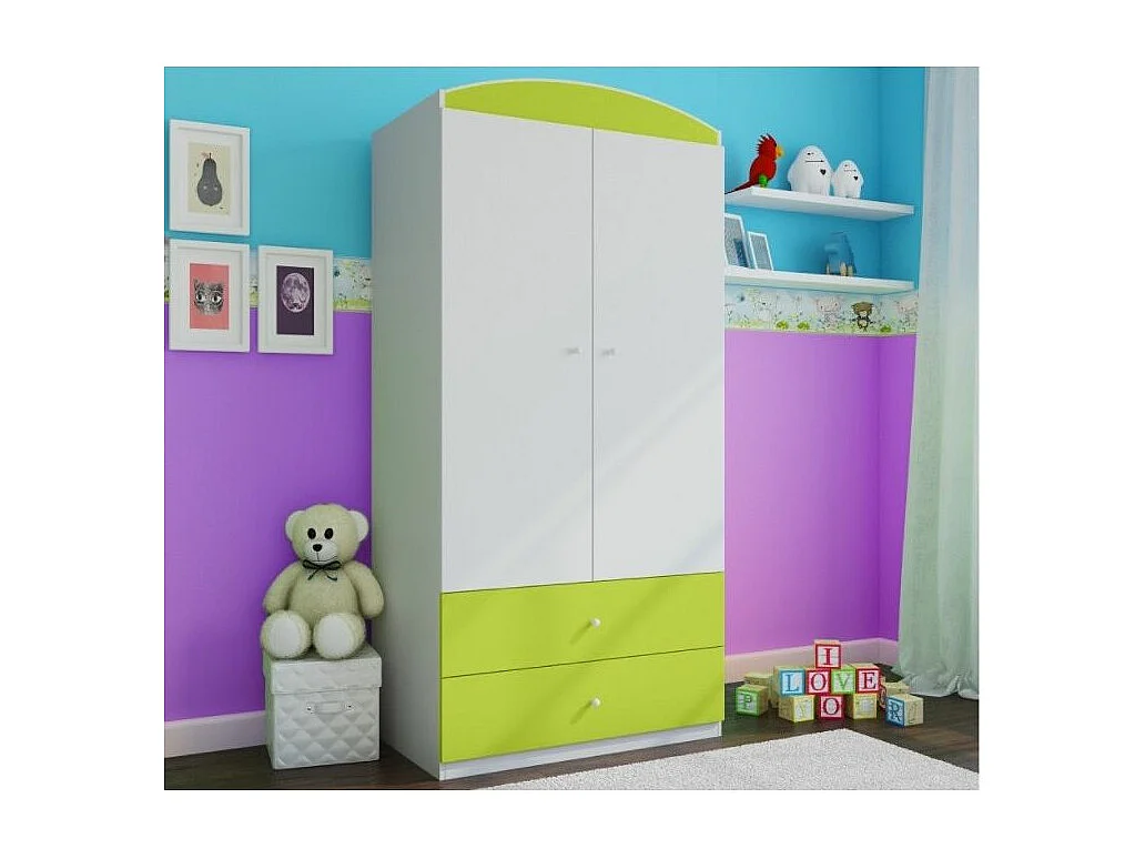 Armoire 2 portes enfant verte Drimy