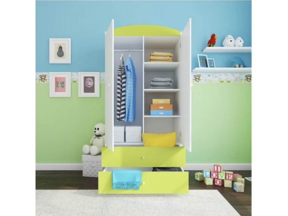 Armoire 2 portes enfant verte Drimy